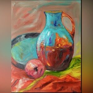 Rustic Canvas stretched oil painting, original and one of a kind.